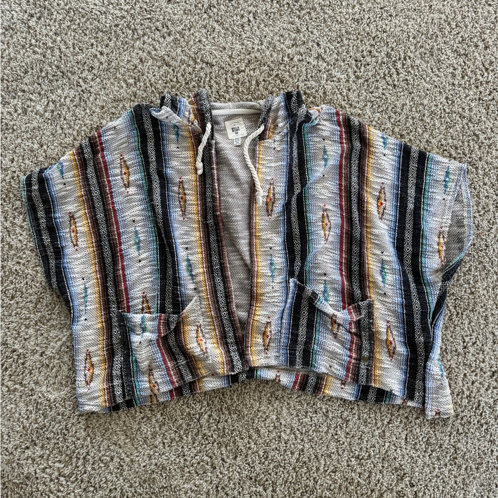 Billabong Multi-Colored Patterned Poncho Sweater